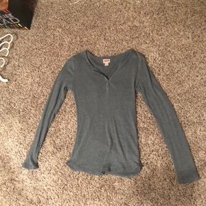 Plain grey long sleeve top